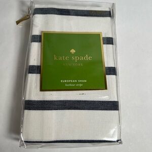 Kate Spade White and blue European Sham Harbour stripe new